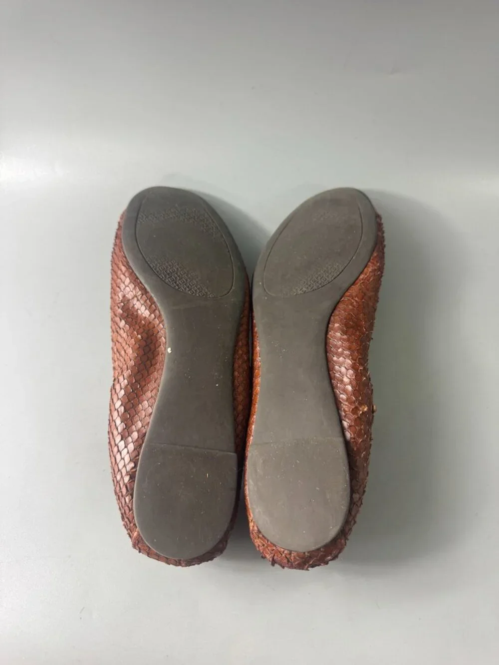 Tory Burch YORK Burgundy Leather Snake Pattern Flats - Size 9 1/2